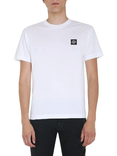 Shop Stone Island Round Neck T-shirt In White