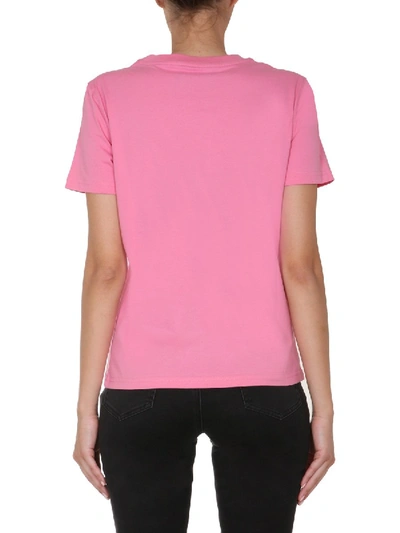 Shop Moschino Round Neck T-shirt In Pink