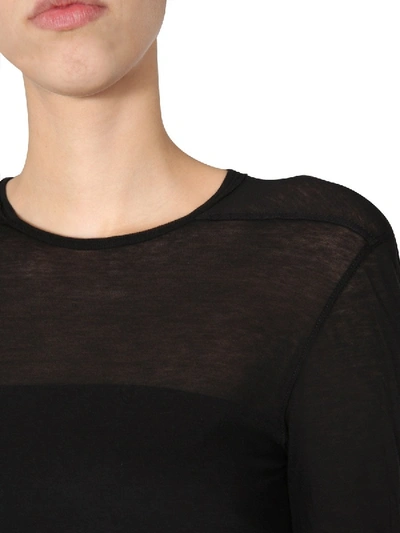 Shop Rick Owens Round Neck T-shirt In Black