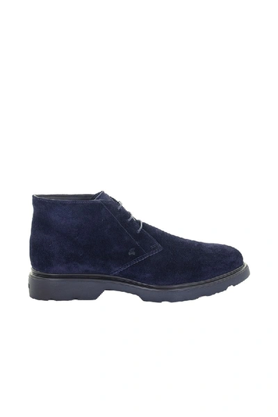 Shop Hogan Route - Desert Boots Suede In Blue