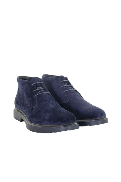 Shop Hogan Route - Desert Boots Suede In Blue