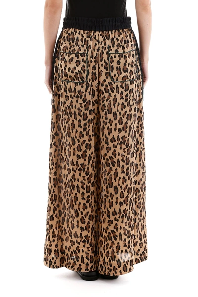 Shop Sacai Leopard Print Trousers In Animalier