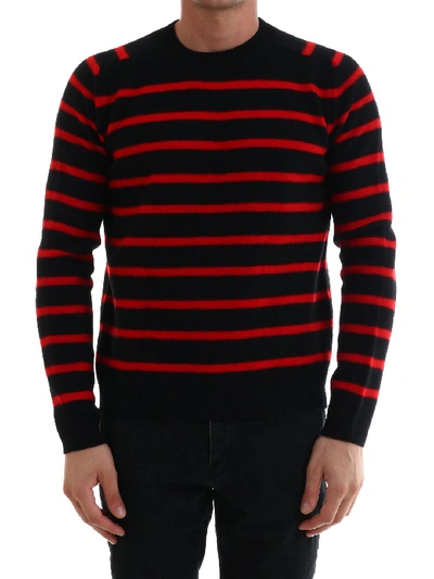 Shop Saint Laurent Sailor Sweater In Felted Wool In Red