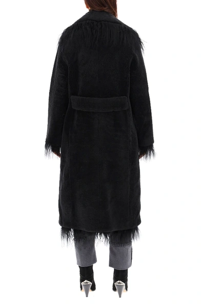 Shop Saks Potts Shearling Coat In Black