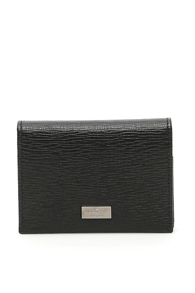 Shop Ferragamo Salvatore  Gancini Cardholder In Nero