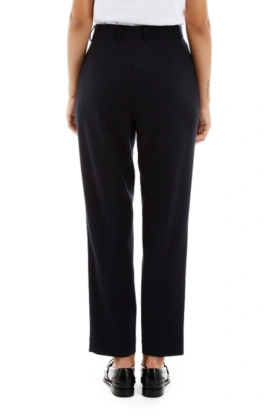 Shop Ferragamo Salvatore  Gancini Trousers In Blu Midnight