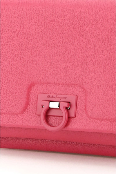Shop Ferragamo Salvatore  Trifolio Small Shoulder Bag In Phoenix Pink