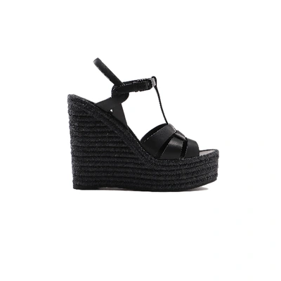 Shop Saint Laurent Sandal Espadrilles In Nero