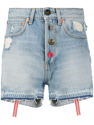 Shop Semicouture Shorts In Azzurro