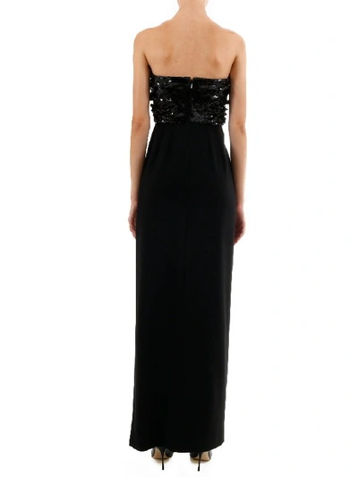 Shop Saint Laurent Sequins Long Dress In Black