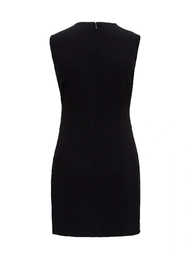 Shop Versace Sheath Dress In Black