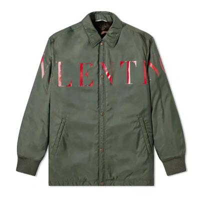 Shop Valentino Shirt-jacket With Print In Nero