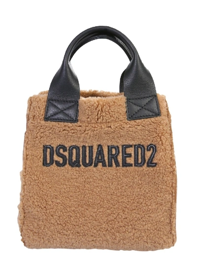 Shop Dsquared2 Shopping Bag With Logo In Brown