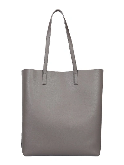 Shop Saint Laurent Shopping Bag With Logo In Grey