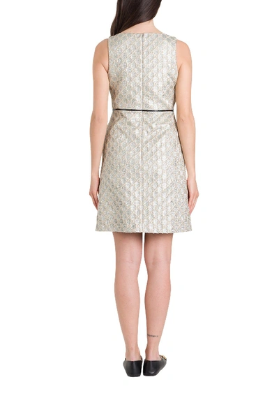 Shop Gucci Short Dress In Heritage Gg Lamé In Metallic