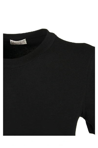 Brunello Cucinelli Short Sleeve T-shirt Stretch Cotton Jersey T-shirt With  Monili In Anthracite | ModeSens