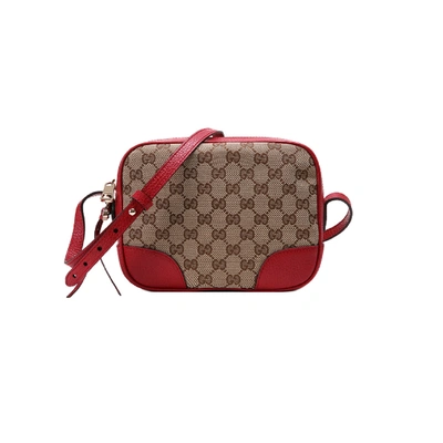 Shop Gucci Shoulder Bag Gg Beige-red Ssima Fabric