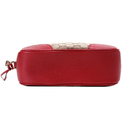 Shop Gucci Shoulder Bag Gg Beige-red Ssima Fabric