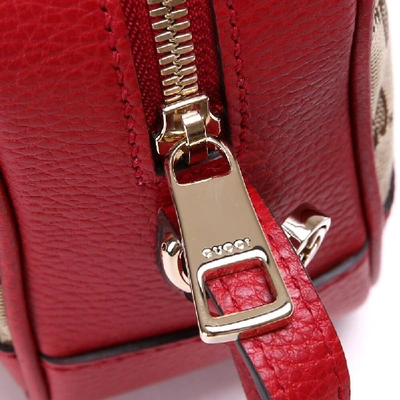 Shop Gucci Shoulder Bag Gg Beige-red Ssima Fabric