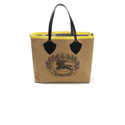 Shop Burberry Shoulder Bag Logo Detail Yellow  Woman In Rosa