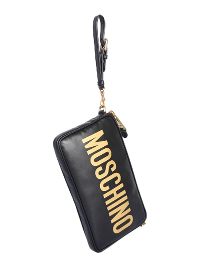 Shop Moschino Shoulder Bag With Logo In Black