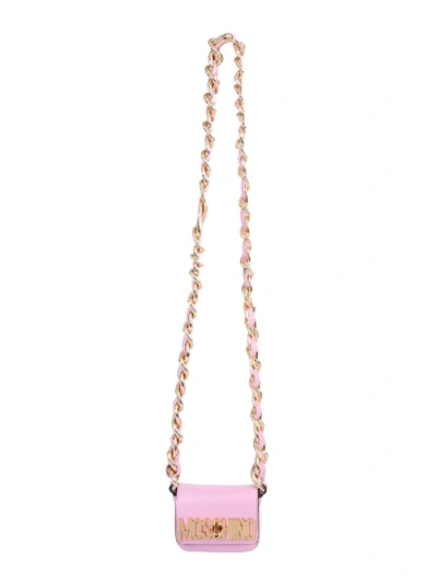 Shop Moschino Shoulder Bag With Logo In Pink