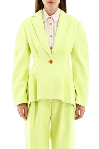 Sies Marjan Haru Single-breasted Twill Jacket In Fluo Yellow