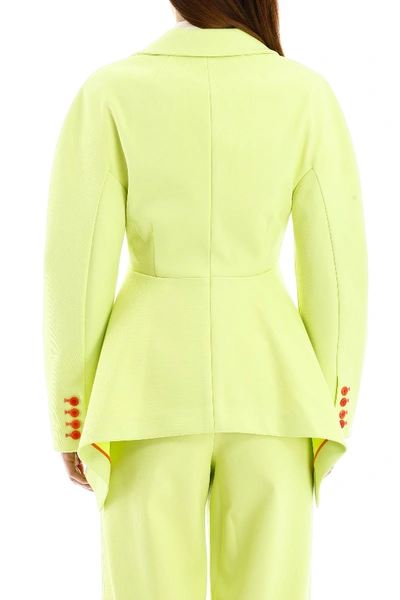 Sies Marjan Haru Single-breasted Twill Jacket In Fluo Yellow