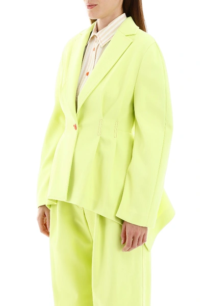 Sies Marjan Haru Single-breasted Twill Jacket In Fluo Yellow