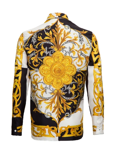 Shop Versace Silk Baroque Shirt In Multicolor