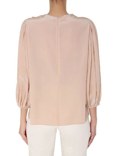 Shop Red Valentino Silk Blouse In Nude