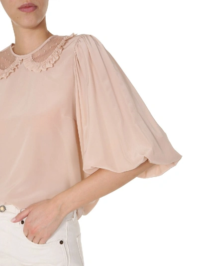 Shop Red Valentino Silk Blouse In Nude