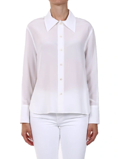 Shop Saint Laurent Silk Shirt In White