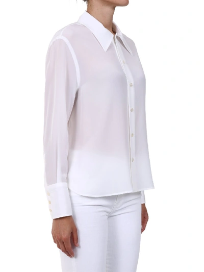 Shop Saint Laurent Silk Shirt In White