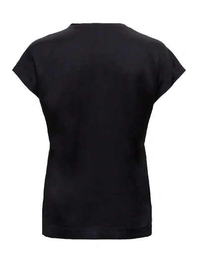 Shop Pinko Silk T-shirt In Black