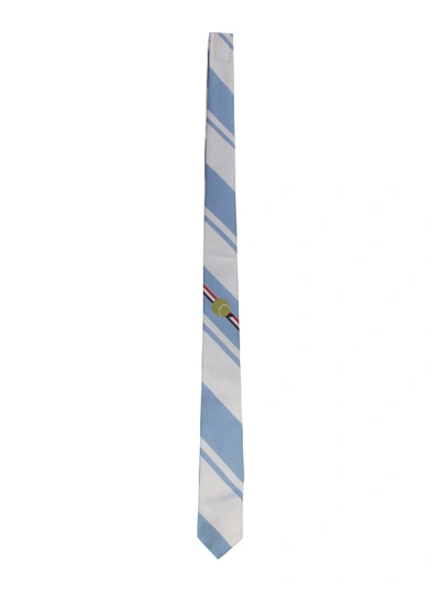 Shop Thom Browne Silk Tie In Blue