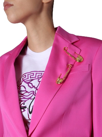 Shop Versace Single-breasted Blazer In Fuchsia