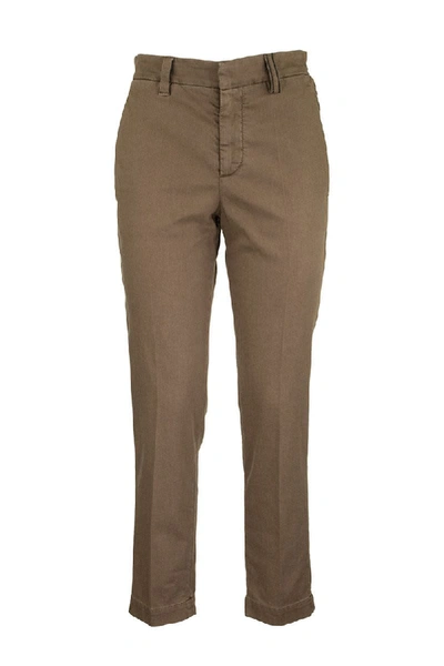 Shop Brunello Cucinelli Skinny Cotton Cigarette Trousers In Camel