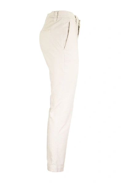 Shop Brunello Cucinelli Skinny Cotton Cigarette Trousers In White