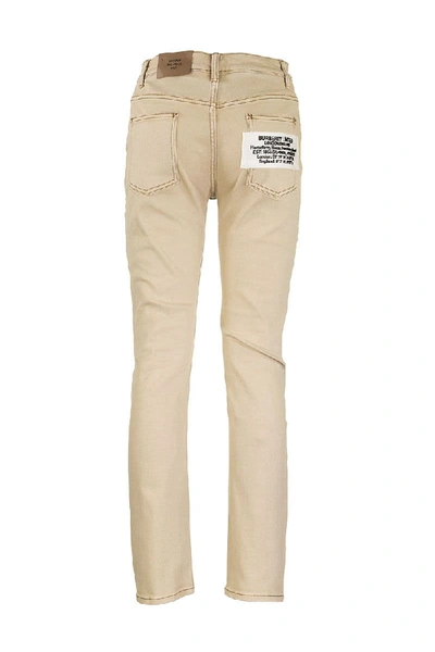 Shop Burberry Skinny Fit Washed Japanese Denim Jeans In Honey