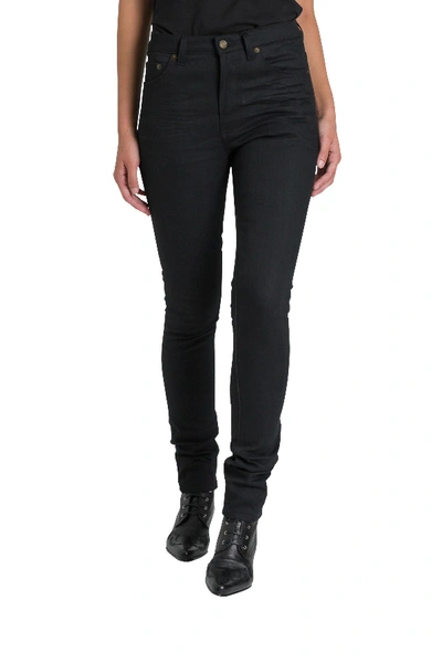 Shop Saint Laurent Skinny Jeans In Black