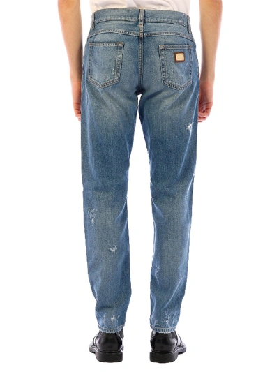 Shop Dolce & Gabbana Skinny Jeans In Light Blue