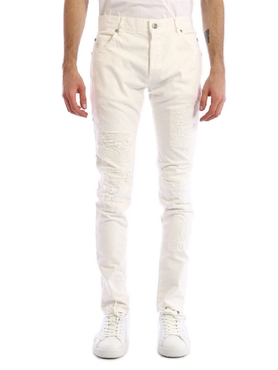 Shop Balmain Skinny Jeans White