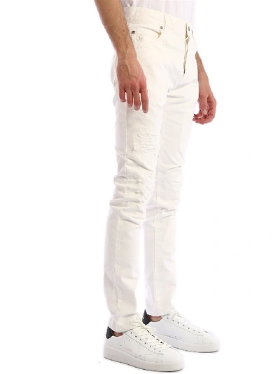 Shop Balmain Skinny Jeans White