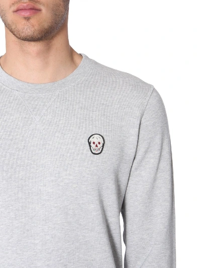 Shop Alexander Mcqueen Skull Patch Sweatshirt In Grey
