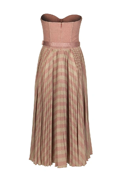Shop Elisabetta Franchi Sleeveless Dress With Belt In Pink/gold