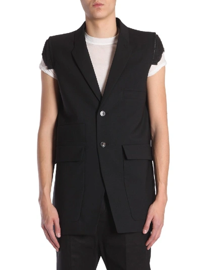 Shop Rick Owens Sleeveless Tailored Jacket In Black