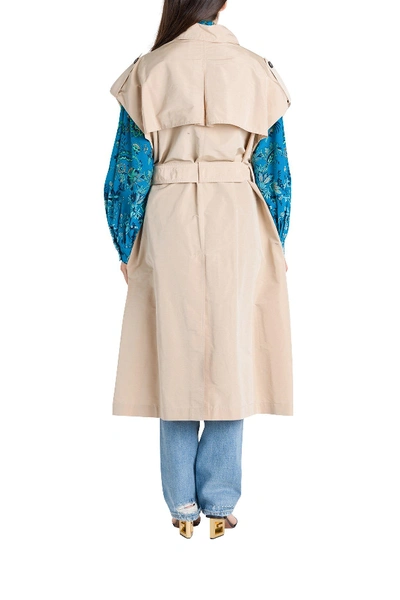 Shop Givenchy Sleveless Trench Coat In Beige