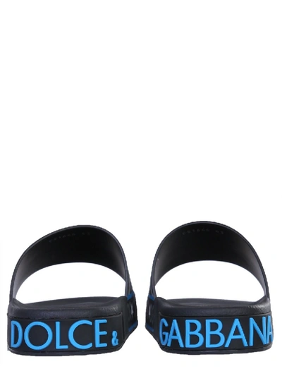 Shop Dolce & Gabbana Slide Sandals In Azure