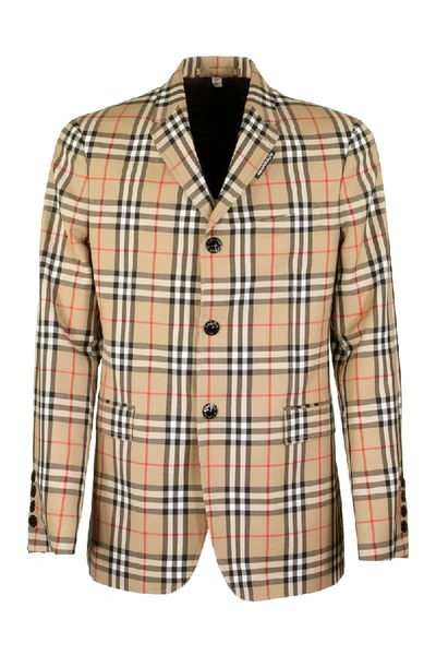 Shop Burberry Slim Fit Vintage Check Wool Mohair Tailored Jacket In Archive Beige
